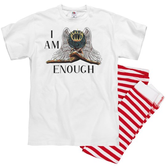 I Am Enough Black African American Angel Pajamas
