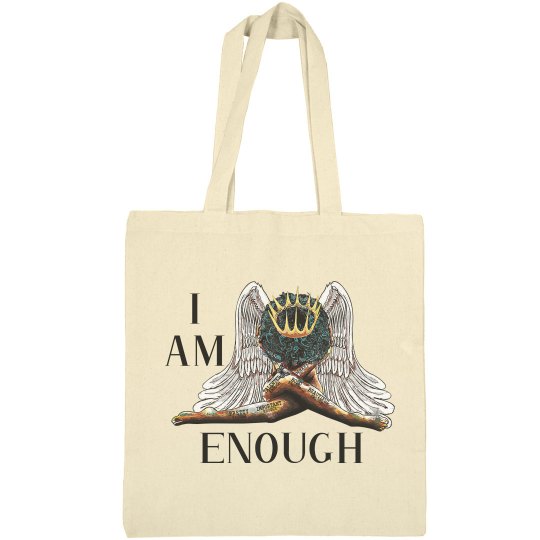 I Am Enough Black African American Angel Tote Bag