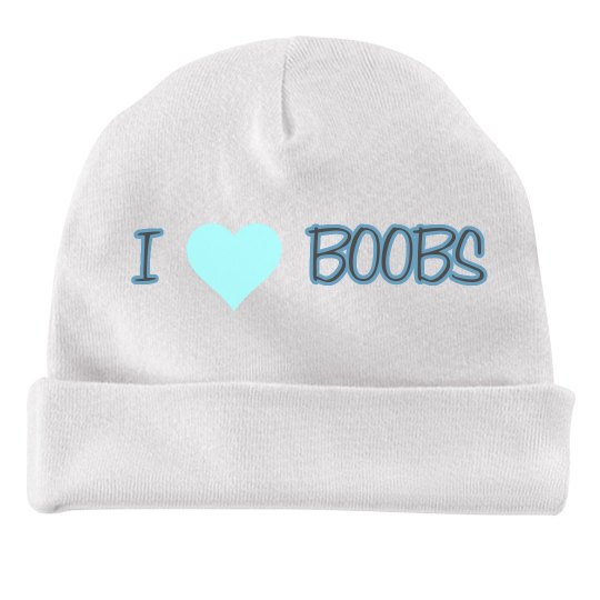 I Love Boobs baby cap