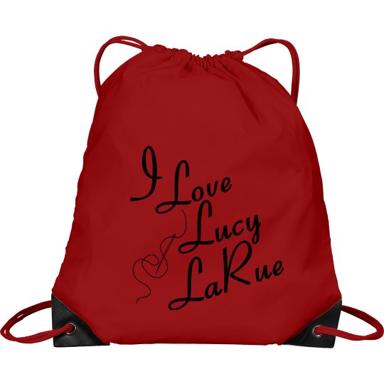 "I Love Lucy LaRue" Logo Drawstring Backpack