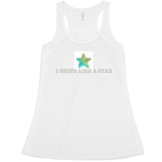 I shine like a star white tank top