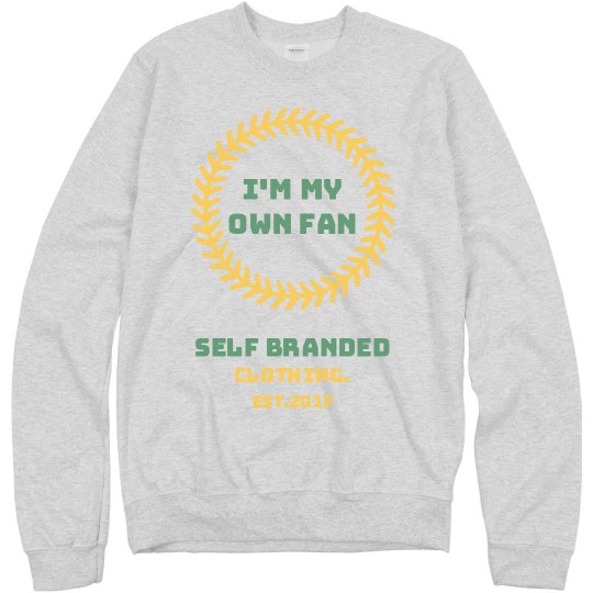 Im my own fan Gray/Yellow-Green Sweat Shirt
