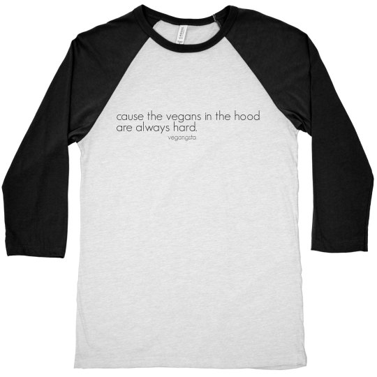 in the hood... 3/4 unisex raglan