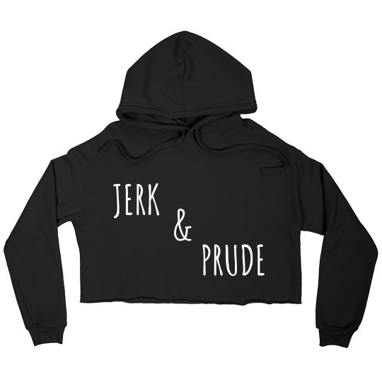 Jerk, Prude Black Cropped Hoodie