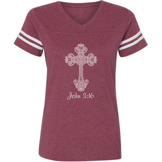 John 3:16 Cross V-neck Tee John 3:16 Cross V-neck Tee