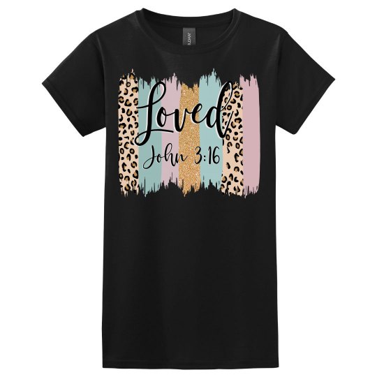 John 3:16 Pastel & Leopard Print Tee John 3:16 Pastel & Leopard Print Tee