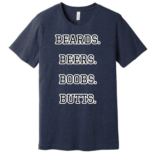 Johnny Dappa Trading Co. BEARDS. BEERS. BOOBS. T-Shirt