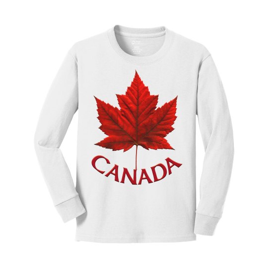 Kid's Canada Long Sleeve Maple Leaf Canada Shirts