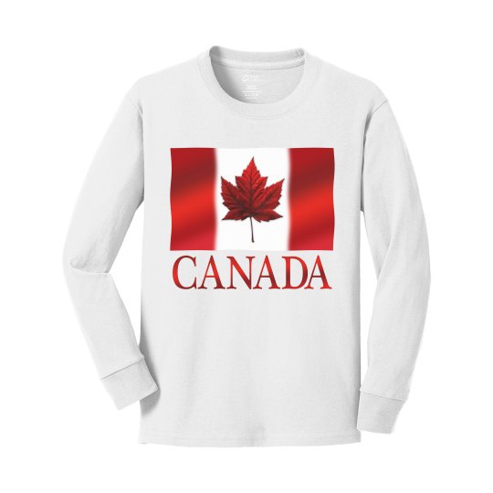 Kid's Canada Long Sleeve Maple Leaf Canada Shirts