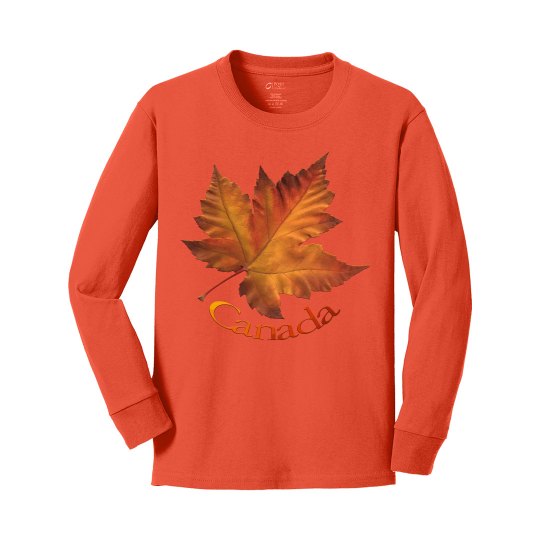 Kid's Canada Long Sleeve Maple Leaf Canada Shirts