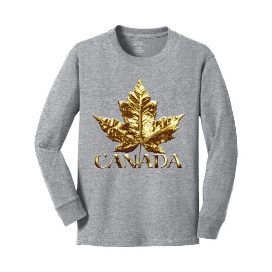 Kid's Canada Long Sleeve Maple Leaf Canada Shirts