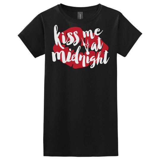 Kiss Me at Midnight - Maroon Ladies fitted t-shirt