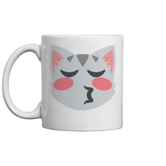 Kissing Cat Face with Closed Eyes Coffee Mug Kissing Cat Face with Closed Eyes Coffee Mug