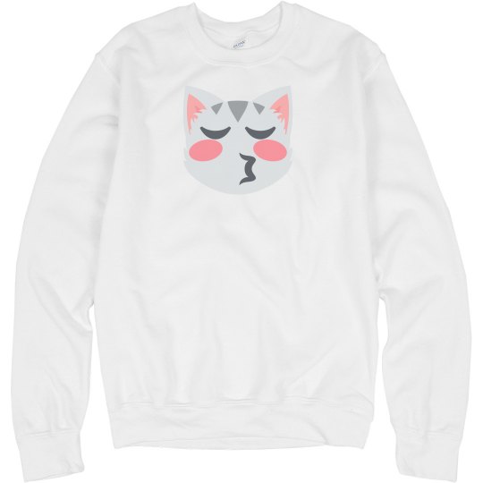Kissing Cat Face with Closed Eyes Unisex Sweatshirt Kissing Cat Face with Closed Eyes Unisex Sweatshirt