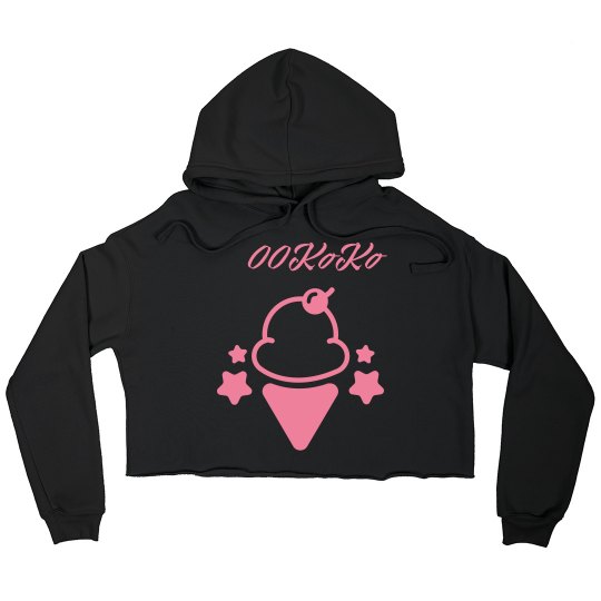 KoKo Ice Cream crop hoodie- PINK