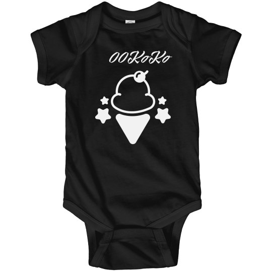 KoKo Ice Cream onesie- blk/wht