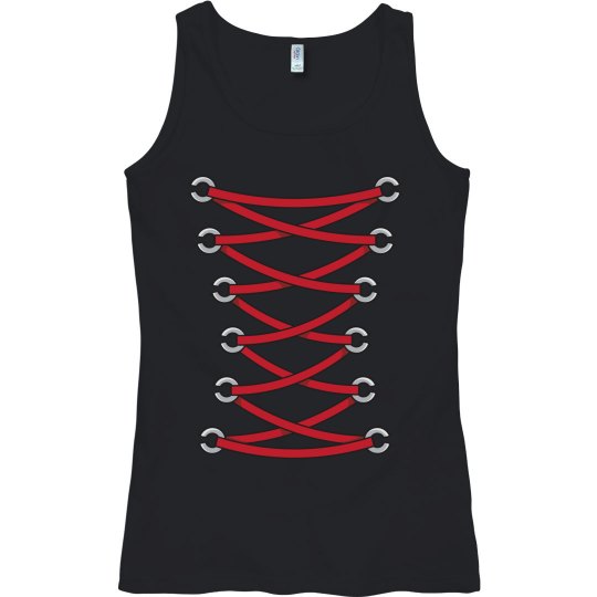 Lace up rib tank
