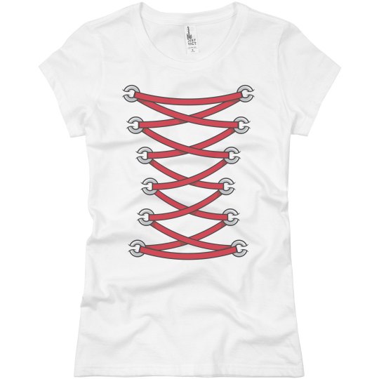 Lace up tshirt in white