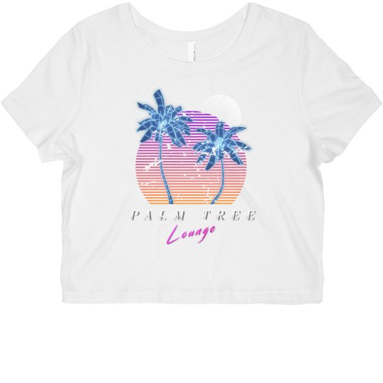 LADIES PALM TREE LOUNGE SLIM FIT CROP TOP LADIES PALM TREE LOUNGE SLIM FIT CROP TOP