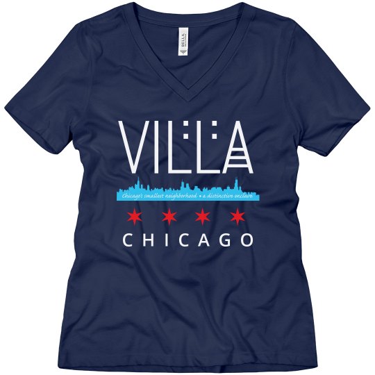 LADIES RELAXED FIT V-NECK Villa Skyline TEE LADIES RELAXED FIT V-NECK Villa Skyline TEE