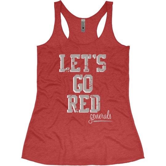 Let's Go Red Tank - distressed