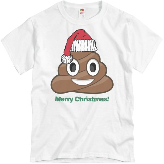 Lg Santa Poop Clause wht