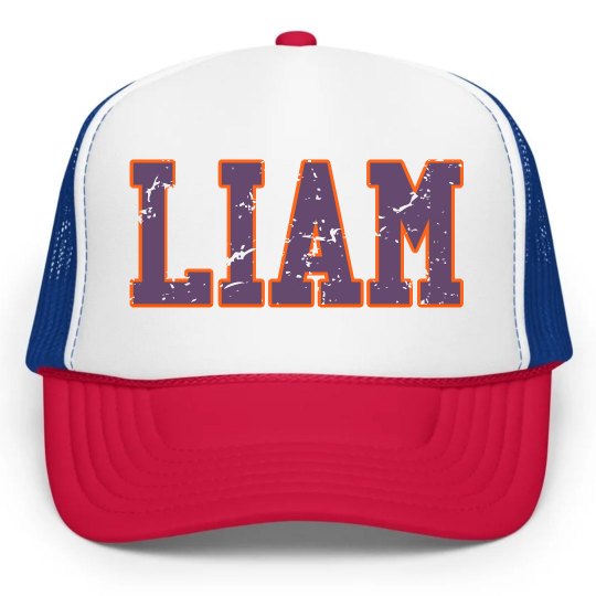 Liam Orange distressed hat Liam Orange distressed hat