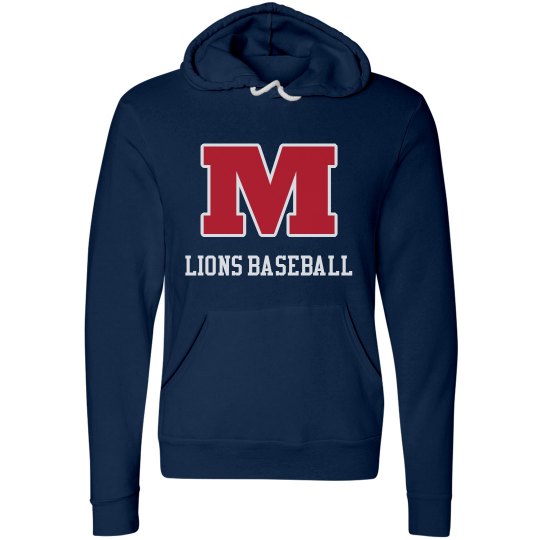 Lions Baseball Navy Hoodie Block M Lions Baseball Navy Hoodie Block M