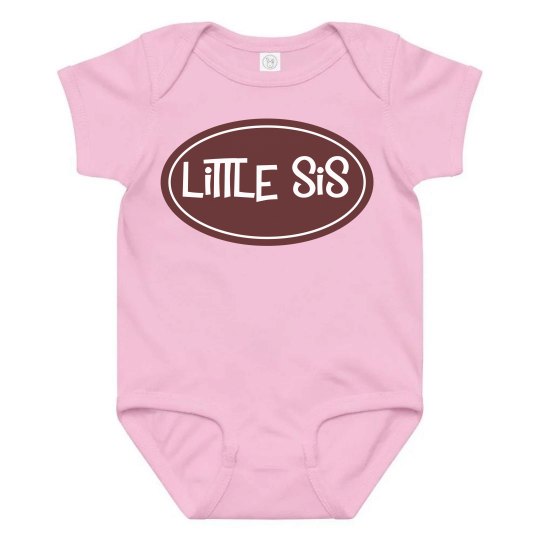 Little Sis Brown Pink Onesie Little Sis Brown Pink Onesie