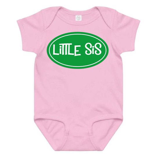 Little Sis Green Pink Onesie