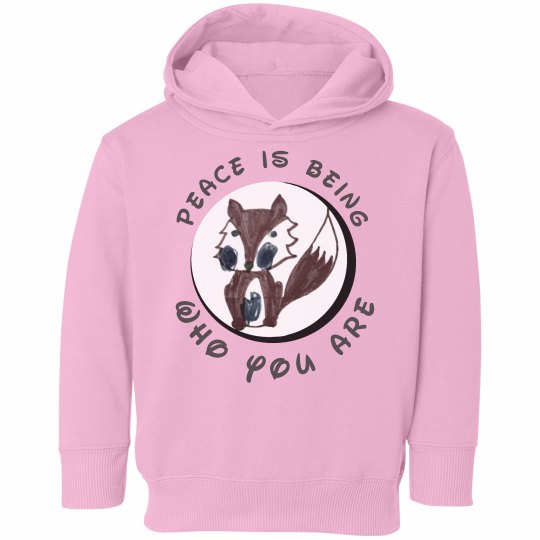 Meadow's Peace fox hoodie for kids