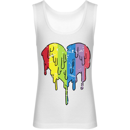 melted rainbow heart