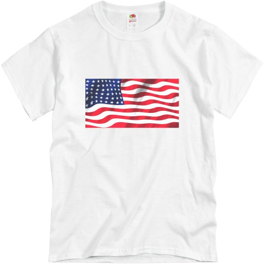 Mens Gray USA Flag Tee