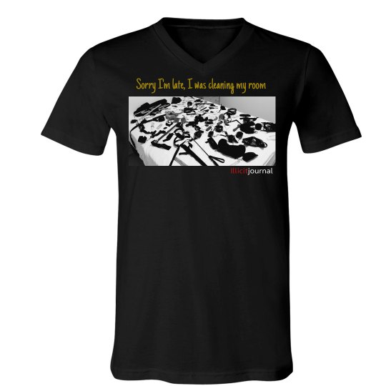 MENS SORRY I'M LATE PREMIUM TSHIRT - Black