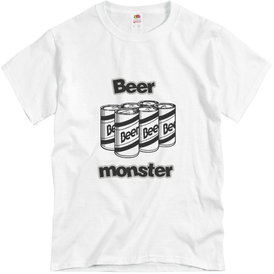 mens T shirt beer monster