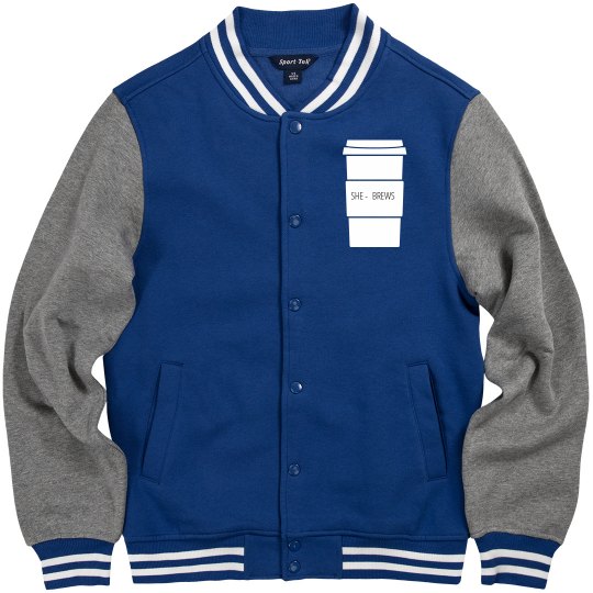 MENS VARSITY SHE BREWS JACKET MENS VARSITY SHE BREWS JACKET