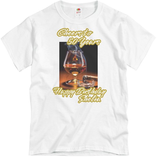 Men's White Letters Birthday Shirt 