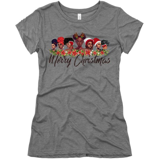 Merry Christmas African American Women Soft T-Shirt