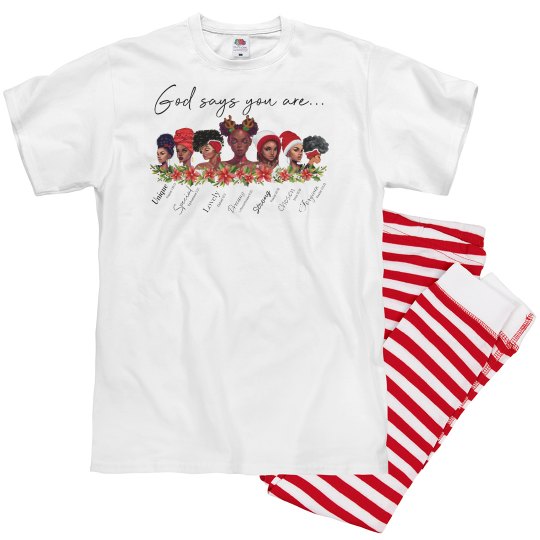 Merry Christmas Black African American Women Pajamas