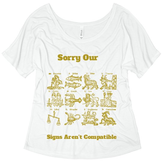 mint/gold not compatible sign