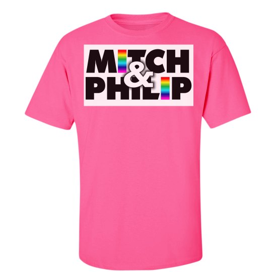 Mitch & Philip Rainbow Logo Pink T Shirt