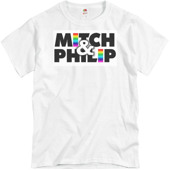 Mitch & Philip Rainbow Logo White T Shirt