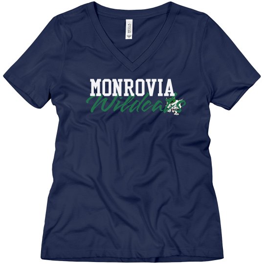 Monrovia Wildcats Black V-Neck