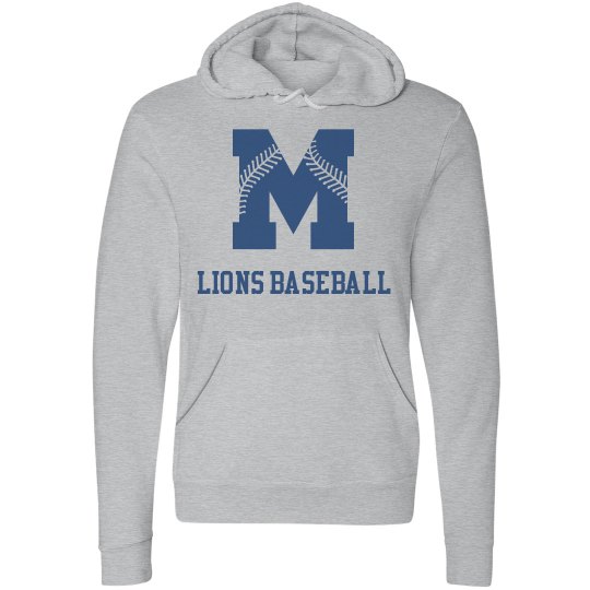 Moore Lions Grey Marble Hoodie with blue