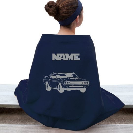 Muscle car personalized blanket