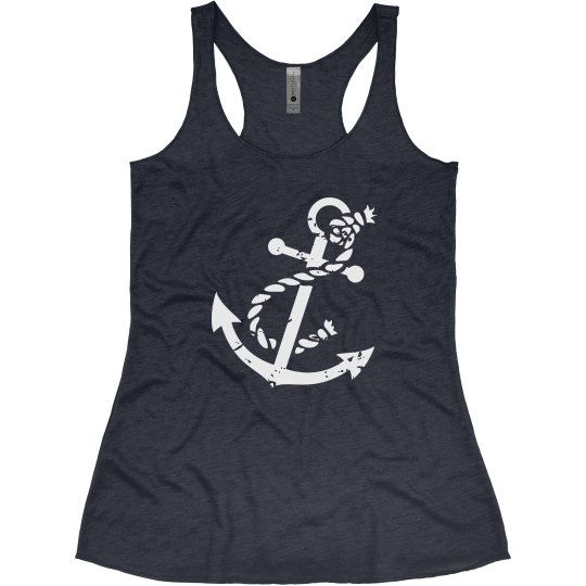 Navy Anchor Tank Top