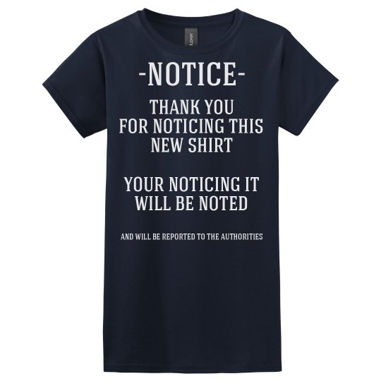 New Shirt Notice