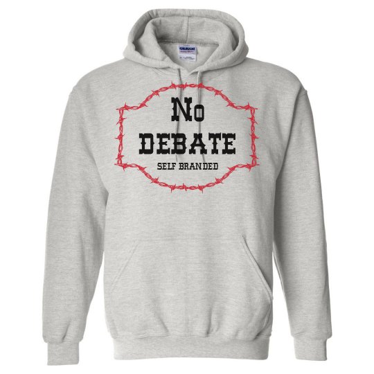 No Debate Hoodie Gray Red Blk No Debate Hoodie Gray Red Blk