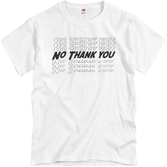 No thank you black font