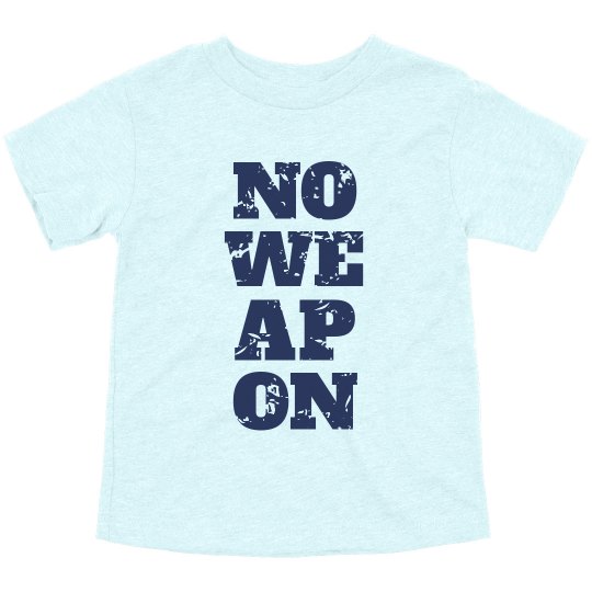 NO WEAPON Shall Prosper Navy Blue Text Toddler T-Shirt